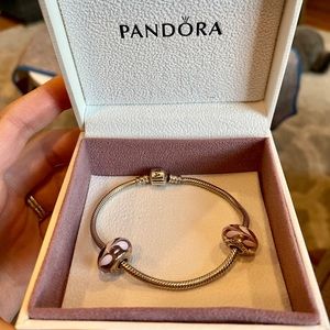 Pandora Silver Bracelet with 2 Charms